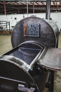 a large metal object sitting inside of a building