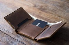 Mens Trifold Wallet [Personalized] [Handmade] Sewing Men, Leather Billfold, Leather Trifold Wallet, Handmade Wallets, Wallet For Men, Mens Wallet, Handmade Leather Wallet, Personalized Wallet, Lots Of Money