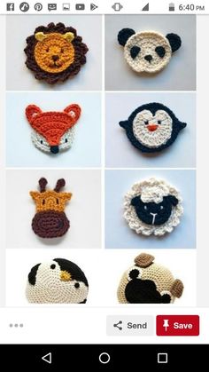 several crocheted animals are shown on the app store's mobile phone screen