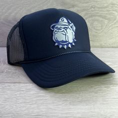 Otto Cap Blue Color Adult Sz Brand New Blue Trucker Hat For Fan Gear With Curved Brim, Adjustable Blue Trucker Hat For Fans, Navy Trucker Hat With Curved Brim For Sports Events, Navy Baseball Cap Trucker Hat For Sports Events, Blue Trucker Hat With Curved Brim For Fans, Collegiate Blue Trucker Hat For Baseball Season, Blue Trucker Hat For Fan Gear, Blue Curved Brim Trucker Hat For Fan Gear, Navy Collegiate Cap