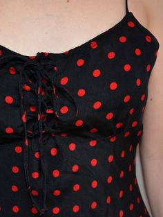 Fitted Polka Dot Summer Dress, Fitted Polka Dot Dress For Summer, Fitted Polka Dot Dress With Spaghetti Straps, Vintage Black Spaghetti Strap Dress, Sleeveless Polka Dot Dress With Tie Back, Vintage Fitted Dress With Tie Straps, Summer Era, Vintage Tea Dress, Velvet Dress Long