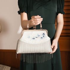 Premium Quality Women Antique Embroidery Tassel Bag Cheongsam Banquet Handbag ๏ฟฝ????๏ฟฝ Square Bag, Womens Bags Handbags Elegant White Bags With Tassels, Rectangular Clutch With Tassels For Daily Use, Elegant Fringe Bags For Daily Use, White Embroidered Handheld Evening Bag, Elegant Wedding Bag With Tassels, Evening Pouch Bag With Tassels, Elegant Fringe Tote Bag, Elegant Clutch Bag With Tassels, Elegant Top Handle Shoulder Bag With Tassels