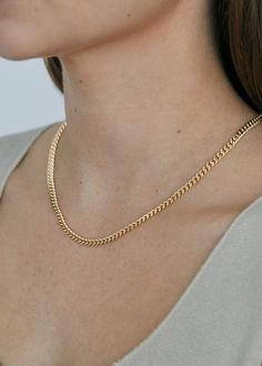 The Capri Curb Chain Collection is an absolutely timeless classic — then, now, always. Elevated with subtle detail in the chain, each necklace is made from a long chain, so each piece is one of a kind. 14k solid gold - always Weighs about 25 grams The chain is approximately 5mm thick Available in 16" or 18" We offer custom sizes upon request. Please add the Custom Size request to your cart from HERE. Custom sizes are final sale. Half sizes are final sale. Last photo shows Capri Curb Chain I and Gold Herringbone Chain, 22k Gold Earrings, Diy Embroidery Designs, Curb Chain Necklace, Girly Accessories, Broken Chain, Gifts For Your Girlfriend, Green Emerald, Dainty Jewelry