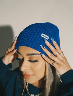 High quality knit fabric with our Essential Bonita label stitched on. Beanies are ultra stretchy for comfort and thick for warmth. Blue Knit Beanie For Winter, Blue Fitted Casual Beanie, Blue Winter Beanie For Outdoor, Blue Casual Beanie For Streetwear, Blue Winter Beanie For Outdoor Use, Warm Blue Beanie For Winter, Blue Knit Beanie One Size, Blue Winter Outdoor Beanie, Blue Knit Beanie (one Size Fits Most)