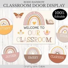 the welcome sign for classroom door displays