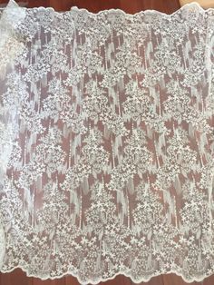 "* Floral embroidered lace fabric: ivory in color . two borders embroidered on symmetrical little flower. * Width 51 inch (130cm), listed for 35'X51\" (90cm x 130cm). that is a full yard . * Soft and Romantic. This fresh lace fabric is perfect for wedding, apparel, curtain, home decor OR... whatever you can dream up. Gorgeous lace fabric ,perfect for wedding dress, curtain, party apparel etc. If you purchase more ,you will get an uncut piece. my shop link: http://www.etsy.com/shop/lacetime For t Cotton Lace Fabric, Bridesmaid Belt, White Lace Fabric, Bridal Lace Fabric, Sale Off, Eyelet Fabric, Embroidered Lace Fabric, Party Kleidung, French Lace