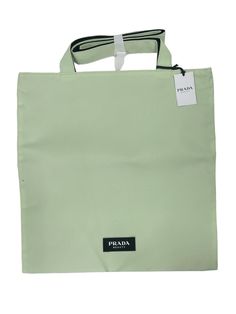 Prada Beauty  Shoulder Tote Bag  (Light Green)  100% Made of Recycled Material  BRAND NEW 100% Authentic As Seen In Pictures Green Recyclable Shoulder Bag For Everyday, Everyday Green Recyclable Shoulder Bag, Green Recyclable Shopping Bag, Green Recyclable Bags, Casual Green Shoulder Bag Recyclable, Casual Green Recyclable Bags, Prada Beauty, New Cosmetics, Bag Light