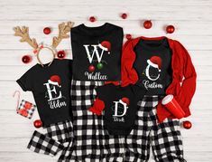 Christmas Name Initial Shirts,Monogrammed Family Christmas Tshirts,Custom Christmas Initial Shirt With Name,Matching Family Christmas Shirts *Free shipping over $35. *Please review all size charts displayed in the product images. *Sizing might differ 1" (+-) . We recommend you to size up of you're between two sizes. *All shirts are made with top-of-the-line DTF and pressed with a professional grade heat press. * If you want to add or change anything on the existing design that is displayed in th Cousin Crew, Matching Christmas Shirts, Xmas Tees, Santa Shirts, Merry Christmas Shirts, Group Shirts, Family Christmas Pajamas, Red Baby, Holiday Pajamas