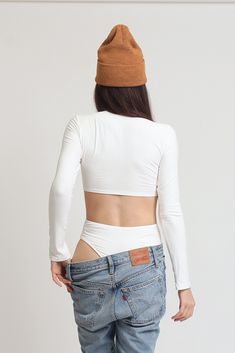 Cutout bodysuit Body Conscious, Lower Back, Open Back, Final Sale, Levi Jeans, Fitness Models, Blush, Crop Tops, Women's Top