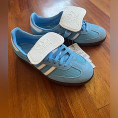 Brand New Sambas - Wrong Size Bought In France For Daughter. Pink And Blue Sambas, Blue And Pink Sambas, Spring Blue Adidas Sneakers, Luxury Blue Adidas Sneakers, Functional Blue Adidas Sneakers, Adidas Shoes Originals, Funny Vidos, Adidas Samba, Adidas Shoes