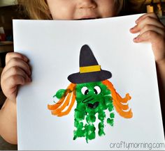 Handprint Witch, Porta Halloween, Nutcracker Crafts, Halloween Art Projects, Crafty Morning, Cute Halloween Decorations, Halloween Crafts For Toddlers, Footprint Crafts, Fun Halloween Crafts