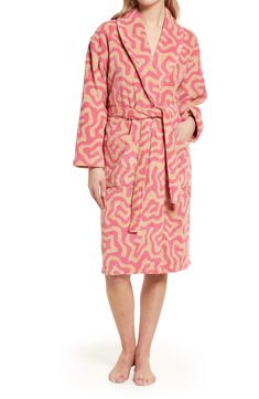 Dusen Dusen Spiral Cotton Robe | Nordstrom Terry Cloth Bathrobe, Terry Cloth Robe, Dusen Dusen, Terry Robe, Pajama Outfits, Spiral Pattern, Terry Cloth, Shawl Collar, Comfy Outfits