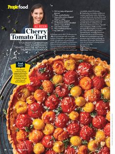 the cover of people food magazine features cherry tomato tart