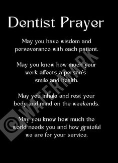 a poem that says dentist prayer