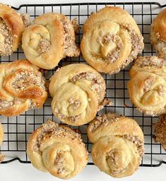 freshly baked pastries cooling on a wire rack