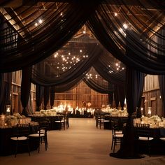 an image of a banquet hall setting with chandeliers and tables set for dinner