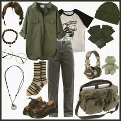 Cryptidcore Fashion, Cryptidcore Outfit, Grungy Outfit, Hunter Aesthetic, Aesthetic Vintage Outfits, Tomboy Outfit Ideas, Hunter Outfit