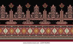 Mughal Art Design Ornament Border Hd Stock Illustration 2209782881 | Shutterstock Mughal Art, India Design, Geometric Prints, Chinoiserie Wallpaper, Border Embroidery Designs, Border Embroidery