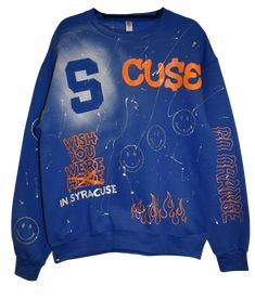 Syracuse University Sweatshirt College Crew Sweater With Logo Print, College Merch Aesthetic, Varsity Crew Sweatshirt With Logo Print, College Long Sleeve Logo Print Sweatshirt, Long Sleeve Logo Print Sweatshirt For College, College Long Sleeve Sweatshirt With Logo Print, Logo Print Crew Sweats For Streetwear, Crew Neck Sweats With Logo For Streetwear, Collegiate Logo Print Sweatshirt For Streetwear