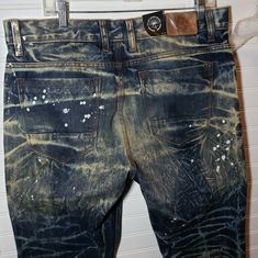 For Your Consideration Is A Pair Of D-Lux Denim Brand Factory Distressed And Painted Jeans In Size 36 X 32. They Are New With Tags. Fitted Distressed Acid Wash Bottoms, Rugged Distressed Fitted Bottoms, Rugged Fitted Distressed Bottoms, Distressed Fitted Medium Wash Jeans, Distressed Fitted Jeans In Medium Wash, Fitted Distressed Faded Bottoms, Rugged Fitted Washed Jeans, Fitted Faded Distressed Jeans, Fitted Light Wash Distressed Jeans