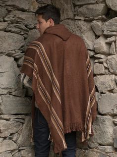 Material: Alpaca WoolColor: BrownSize:Length: 180 cm (70.86")Width: 112 cm (44.09")It refers to the total measurements of the poncho when it is fully open (like a blanket) Note: Since this product is is handmade, it may present slight variations from the pictures. Description:Hooded rustic poncho with brown and white stripes. Poncho For Men, Cuban Hat, Poncho Mexican, Panama Hat Men, Mens Poncho, Alpaca Clothing, Alpaca Poncho, Poncho Pullover, Alpaca Scarf