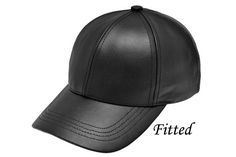 Your favorite baseball cap shape made with genuine cowhide leather. Fitted sizes from M-XXL and comes in black or brown. Made proudly in USA. Classic Leather Baseball Cap For Outdoor, Classic Leather Six-panel Baseball Cap, Adjustable Black Leather Baseball Cap, Classic Leather Snapback Baseball Cap, Black Leather Adjustable Baseball Cap, Black Leather Baseball Cap, Mens Leather Hats, Black Leather Hat, Innovative Materials