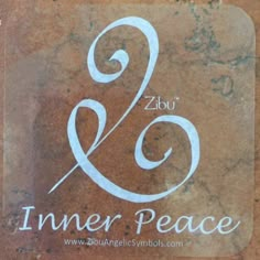 a sign that says, zou and inner peace on the side of a building