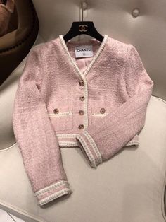 Chanel Tweed Outfit, Pink Tweed Set, Chanel Coats, Pink Korean, Tweed Fashion, Tweed Outfit, Chanel Tweed Jacket, Chanel Top, Fashion Fails