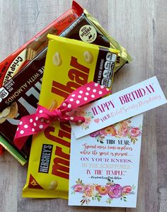 candy bar birthday party favors with free printables