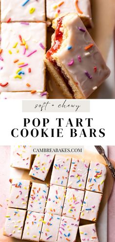 pop tart cookie bars filled with strawberry jam. Strawberry Pop Tarts, Chewy Sugar Cookie, Strawberry Pop, Strawberry Pop Tart, Pop Tart, Baking Sweets, Eat Dessert First, How Sweet Eats, Eat Dessert