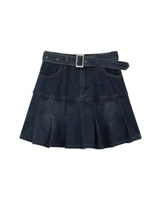 Y2k High Waist Denim Mini Pleated Skirts With Belt Women Summer Fashion Retro A Line Skirt Korean Ins Female Casual Skirts Elasticity: Non Strech Fabric Type: DENIM Waistline: empire Pattern Type: Solid Fit Type: Regulai Fit Silhouette:... Skirt Korean, Belt Women, Vintage Silhouette, High Waist Denim, Swimsuits Hot, Pleated Skirts, Line Skirt, Hot Dress, Denim Mini