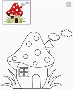 Draw, color and animate a house using hand and pencil Embroidery Designs For Kids, Easy Disney Drawings, New Embroidery Designs, New Embroidery, Mushroom House, Art Drawings For Kids, Creative Drawing