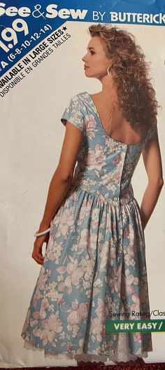 a woman's dress sewing pattern from the 1970's and 70's