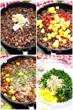 the steps to make mexican ground beef and pineapple salsa