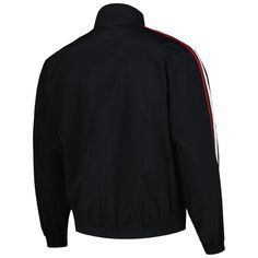 Go above and beyond to put an emphasis on your Manchester United fandom by sporting this Anthem full-zip jacket from adidas. The team's iconic logo on the chest is brought to life by the striking design, making it the perfect option for representing your cherished squad. Thanks to the two front zippered pockets, you'll have more than enough room to safely store your keys, tickets and other Manchester United match day essentials. Machine wash, tumble dry low Heat sealed graphics Full Zip Official Adidas Sporty Track Jacket For Training, Adidas Technical Track Jacket For Streetwear, Adidas Long Sleeve Track Jacket For Training, Athleisure Outerwear With Side Stripes For Sports, Adidas Training Track Jacket, Sportswear Outerwear With Three Stripes For Training, Adidas Casual Track Jacket For Training, Three Stripes Sportswear Outerwear For Training, Athleisure Track Jacket With Three Stripes For Training