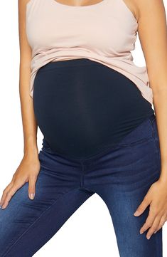 Classic skinnies cut to an ankle-grazing length are crafted with a stretchy, supportive over-the-belly waistband for a comfy fit throughout your pregnancy. 28" inseam; 10" leg opening; 13 1/2" back rise Over-the-belly waistband Faux front pockets; back patch pockets 79% cotton, 20% polyester, 1% spandex Machine wash, tumble dry Imported Stretch Denim Maternity Bottoms, Diy Kits Gift, Back Patch, Comfy Fits, Patch Pocket, Butter, Nordstrom, Spandex