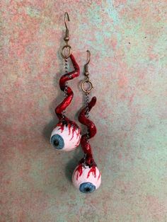 Fun Red Halloween Jewelry, Red Fun Halloween Jewelry, Fun Red Jewelry For Halloween, Movie Cosplay, A Clockwork Orange, Weird Jewelry, Clockwork Orange, Funky Earrings, Funky Jewelry