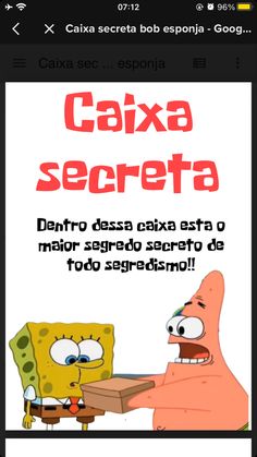 a cartoon character holding a box with the caption'caja secreta '