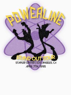 the logo for powerline stand out tour, with two people dancing in front of them