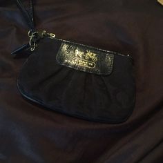 Brand New Never Used Coach Wristlet. No Tags. Approximately 6.5x4x2.75 Black Clutch Wristlet For Formal Occasions, Black Formal Clutch Wristlet, Formal Wristlet With Zipper Pouch, Coach Wristlet With Zipper Closure For Evening, Coach Evening Wristlet With Zipper Closure, Elegant Coach Coin Purse With Zipper, Elegant Black Coach Coin Purse, Elegant Black Pouch Wristlet, Coach Black Wristlet For Evening