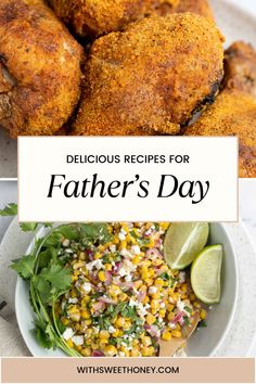 two pictures with text that reads delicious recipes for father's day