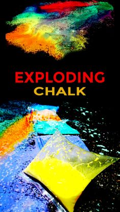 the cover of exploding chalk is shown in red, yellow, and blue with black background