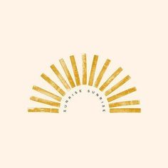 the logo for sunrise suites, which is located in front of an orange background with yellow stripes