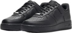 Nike Air Force 1 Sports Leather With Embossed Logo, Classic Black Basketball Shoes For Streetwear, Black Nike Air Force 1 Fade-resistant For Sports, Urban Nike Air Force 1 Leather For Sports, Nike Air Force 1 Urban Leather Sports Shoe, Black Low-top Sneakers For Sports Events, Urban Nike Air Force 1 Leather Sports Shoe, Nike Black Basketball Shoes For Streetwear, Black Classic Nike Air Force 1 For Sneaker Matching