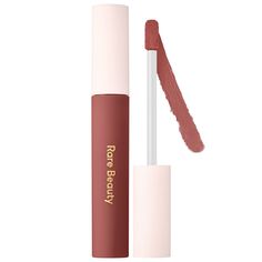 A weightless air-whipped lip cream that hugs lips with rich color and nourishing hydration that gives a soft velvety matte finish.Formulation type: Liquid lipstick Benefits: HydratingIngredient Callouts: Free of sulfates SLS and SLES, parabens, formaldehydes, formaldehyde-releasing agents, phthalates, mineral oil, retinyl palmitate, oxybenzone, coal tar, hydroquinone, triclosan, and triclocarban, and contains less than one percent of synthetic fragrances. This product is also vegan and cruelty-f Rare Beauty Lip, Selena Gomez Lips, Mauve Lipstick, Rare Beauty By Selena Gomez, Sephora Beauty, Matte Lip Cream, Cream Lipstick, Rare Beauty, Lip Cream