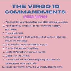 the virgo 10 commandments via virgosupport on instagram com