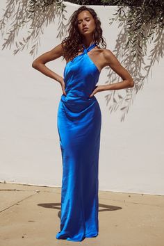 Kelora Maxi Dress - Ramona Blue Diamond Silhouette, Sisters The Label, Runaway The Label, Maxi Tops, Dresses Royal, Royal Blue Dresses, Black Tie Event, Sleek Look, Sheer Fabrics