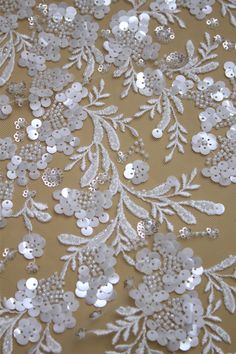 This listing is for 1pcs elegant lace applique. Perfect for bridal dress lace, wedding dress, bridal veil decoration Width: 15.7 Inches (40cm) Lenght: 33.5 inches (85cm) Material：Rayon, beads , sequin  Color: Off white Shipping Lace applique shipped in two ways: China Post and express delivery. When you purchase goods to pay for shipping, you can choose any of them. China Post Transportation Time: US orders about 7-15 business days, Europe orders about 7-20 business days. Express Delivery Trim: US orders about 3-6 business days, Europe orders about 3-6 business days. You can also purchase this link if you need express delivery. Https://www.etsy.com/listing/634684558/international-express-delivery?ref=shop_home_active_1 Any taxes, duties, fees, etc upon delivery are the responsibility of th Lace Wedding Dress With Sequins, Silver Sequin Fabric With Floral Embroidery For Wedding, Wedding Embellished Lace Embroidered Fabric, Wedding Embellished Lace Fabric, Bridal Dresses Lace, Embroidery Dress, Bridal Veil, Beautiful Embroidery, Lace Applique