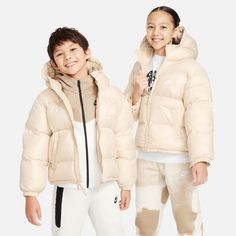 Kids Sportswear, Club Fits, Nike Swoosh Logo, Nike Kids, Boys Jacket, Jd Sports, Padded Jacket, White Nikes, Nike Sportswear