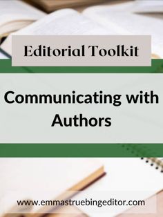 an image of a book with the title'editorial tool kit communicating with authors '